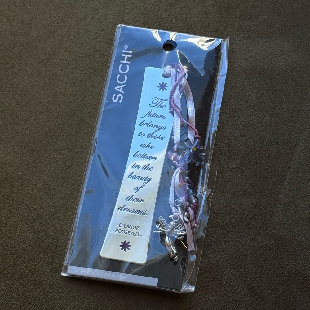 Eleanor Roosevelt Motivational Quote Bookmark; Beaded Tassel; Metal Bookmark;NEW